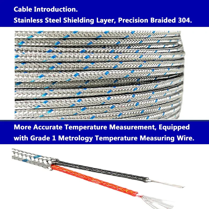 Thermocouple Sensor Type K M8 Thread 0-800°C Stainless Steel Rapid Probe