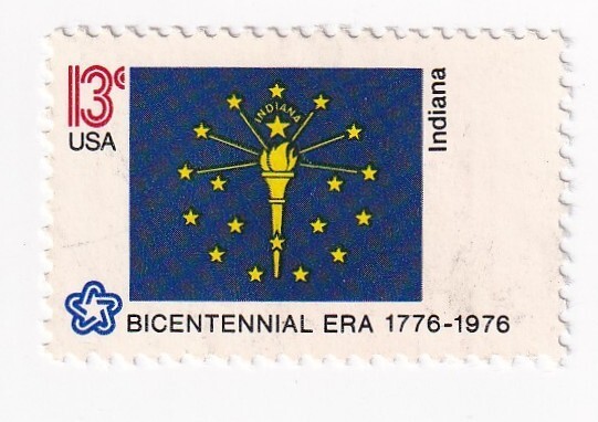 STAMP US SCOTT 1651 "Indiana Flag" 13 CENT 1976 USED