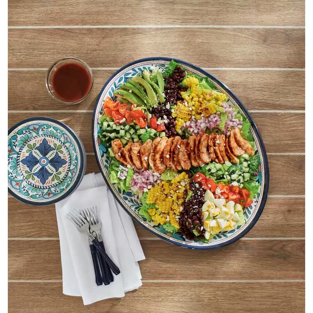 Talavera 2-Piece Blue Platter Set