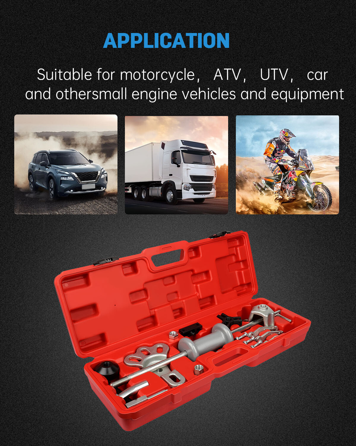 Slide Hammer Dent Puller Tool Kit Wrench Adapter Axle Bearing PULLE Hub Auto