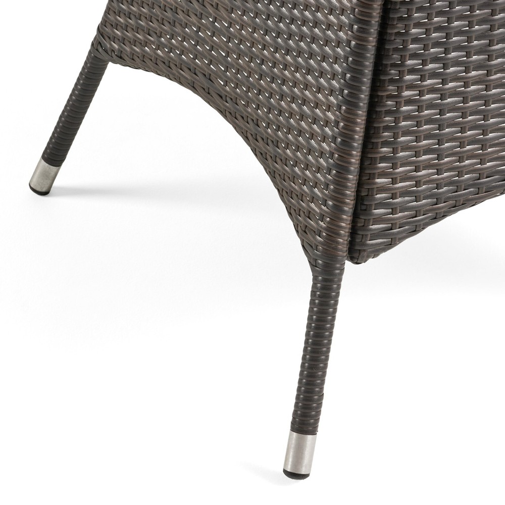 Clayton Outdoor 5pc Multibrown Wicker Square Dining Set