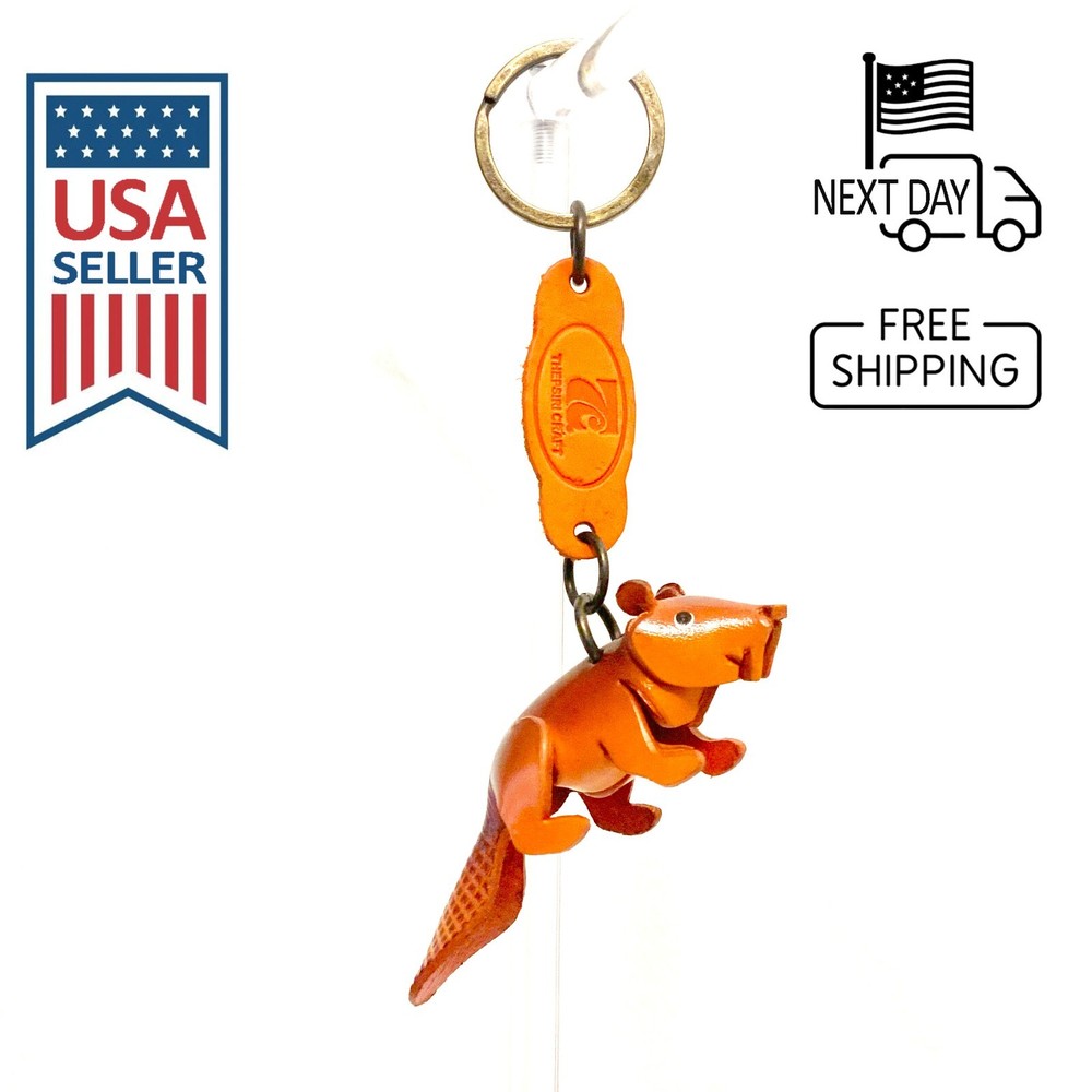 Beaver Handmade Leather Keyring