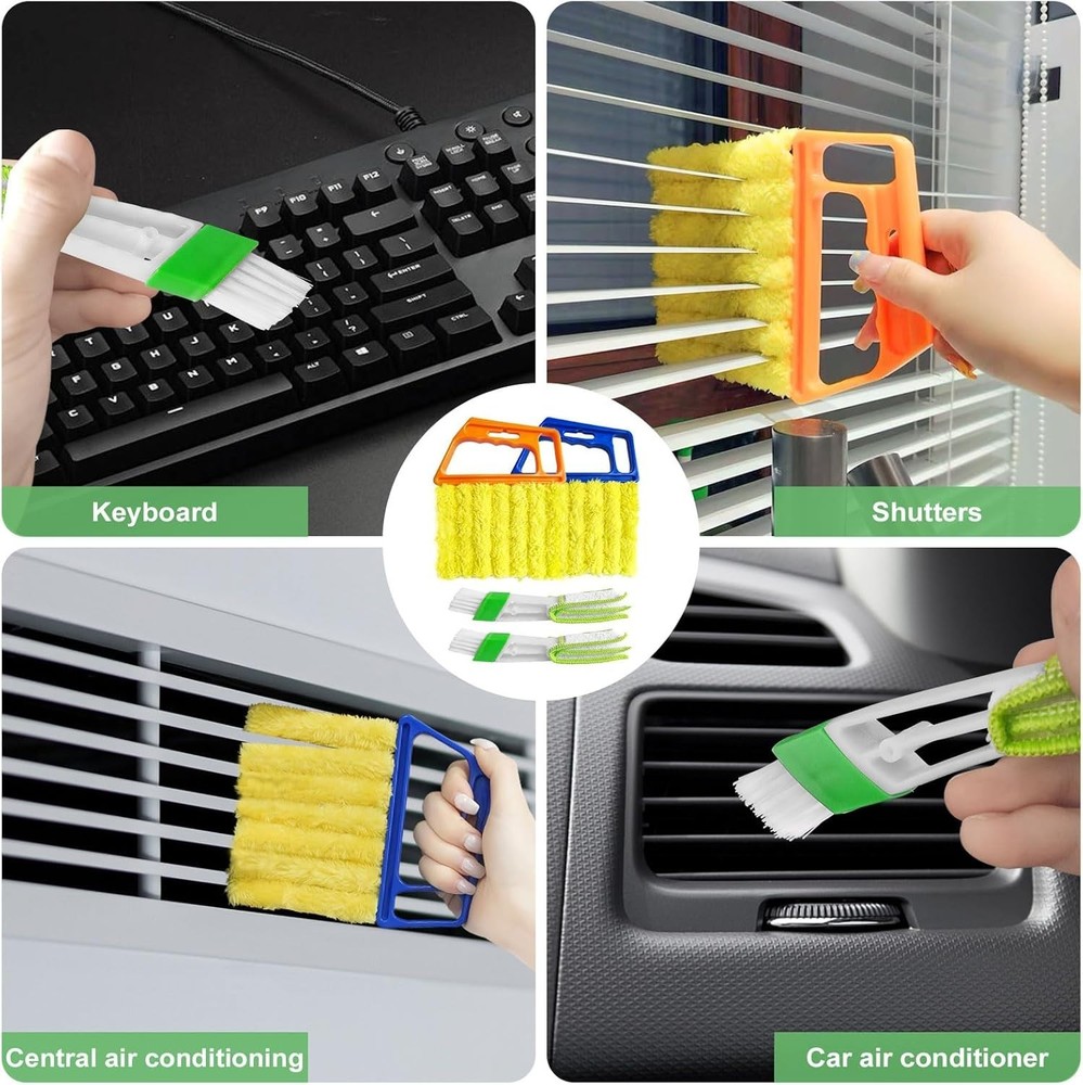 Complete 4-Piece Dusting Kit for Blinds & Vents: Washable & Efficient Cleaning