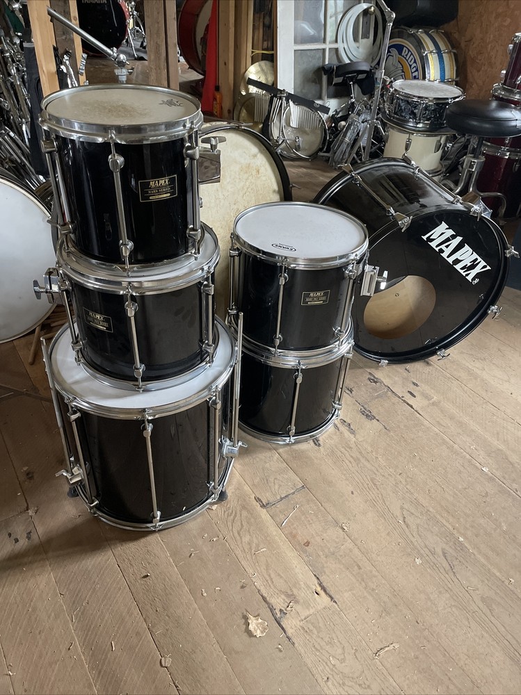 MAPEX Mars Pro 90's 6PC rack System Black Lacquered RARE