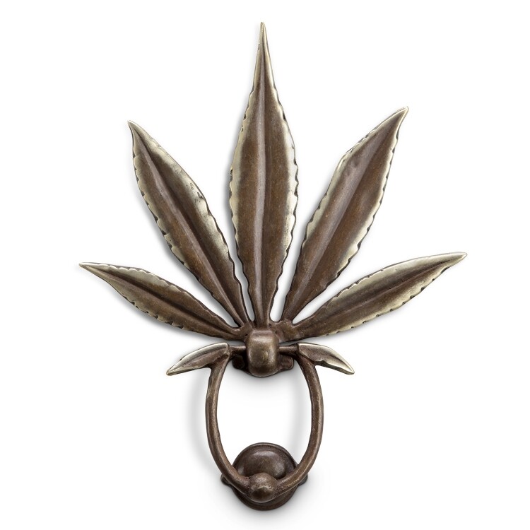 Magic Leaf Brass Door Knocker