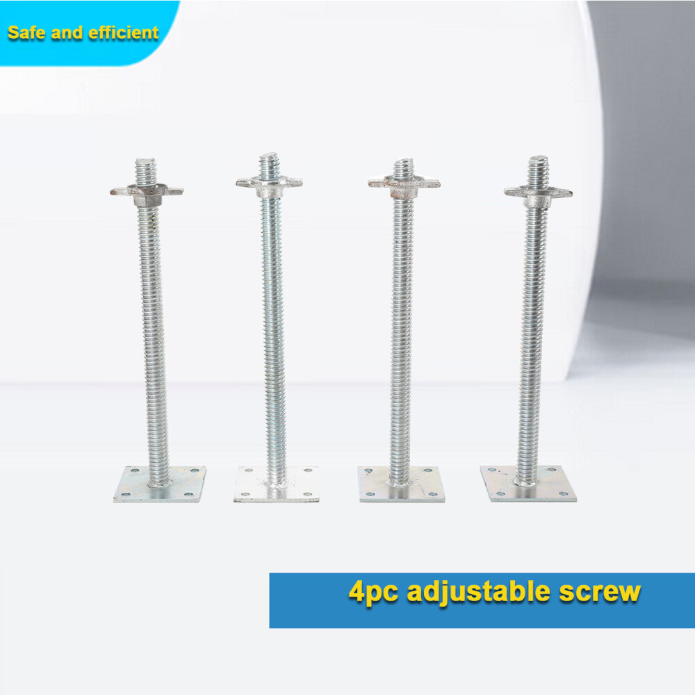 4Pcs Adjustable Leveling Jacks 18" Scaffolding Solid Screw Jack with Base Plate