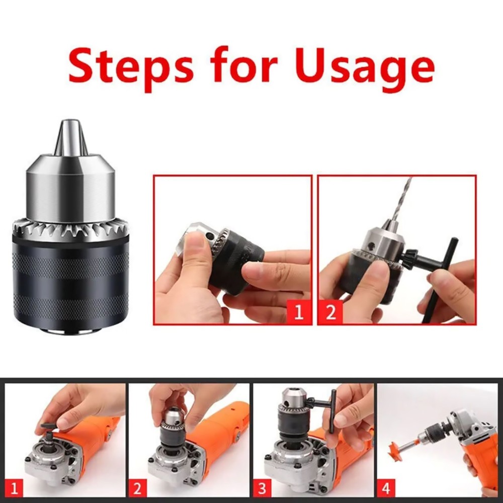 Angle Grinder Electric Drill Conversion Collet Chuck Head Adapter With Wrench