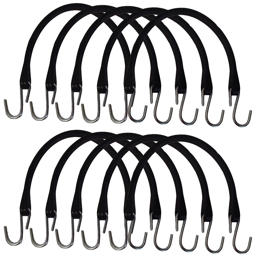(10) 15" Heavy Duty Rubber Tarp Straps~Tarp Tie Down Strap~Bungee Cords