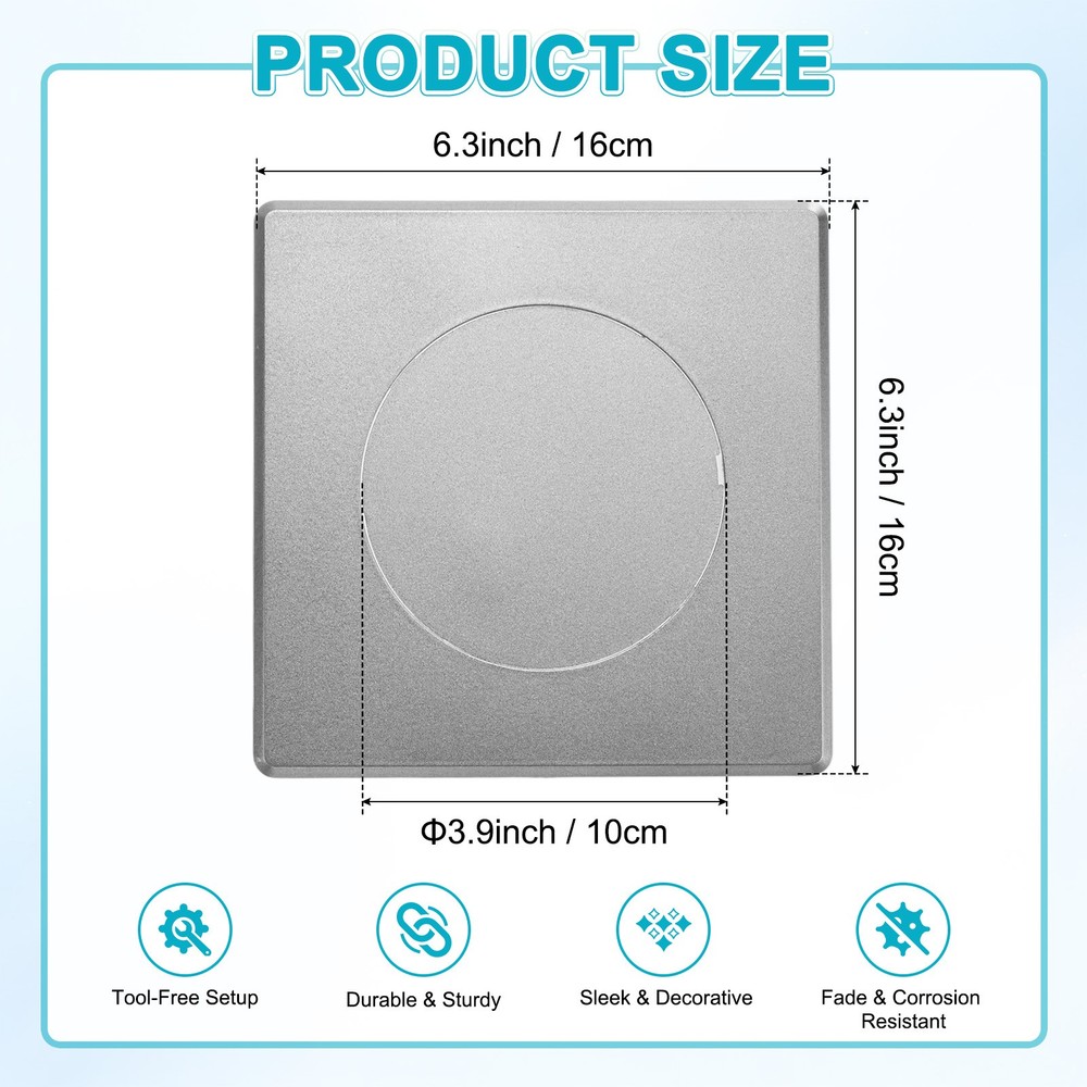 1-Pack Access Panel for Drywall, 4x4" Plastic Removable [Grey, Round]