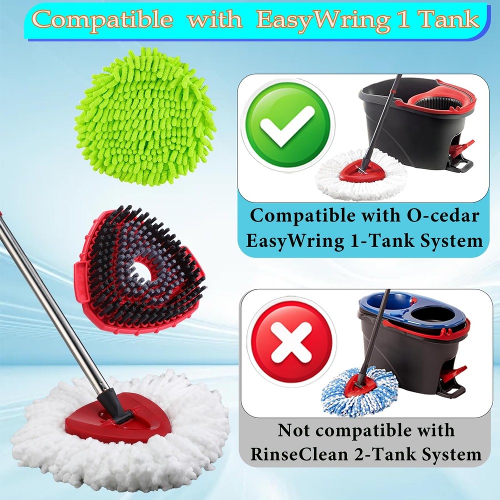 EasyWring Spin Mop Replacement Head Spin Mop Refills Compatible with O Cedar ...