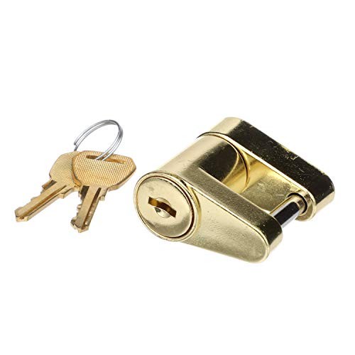 Boat Trailer Hitch Coupler Lock with 2 Matching Keys, Solid Brass