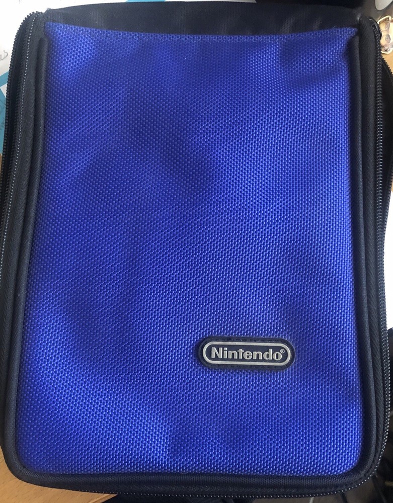 Nintendo DS Blue Zippered Carrying Case w/ Shoulder Strap Adjustable Pockets