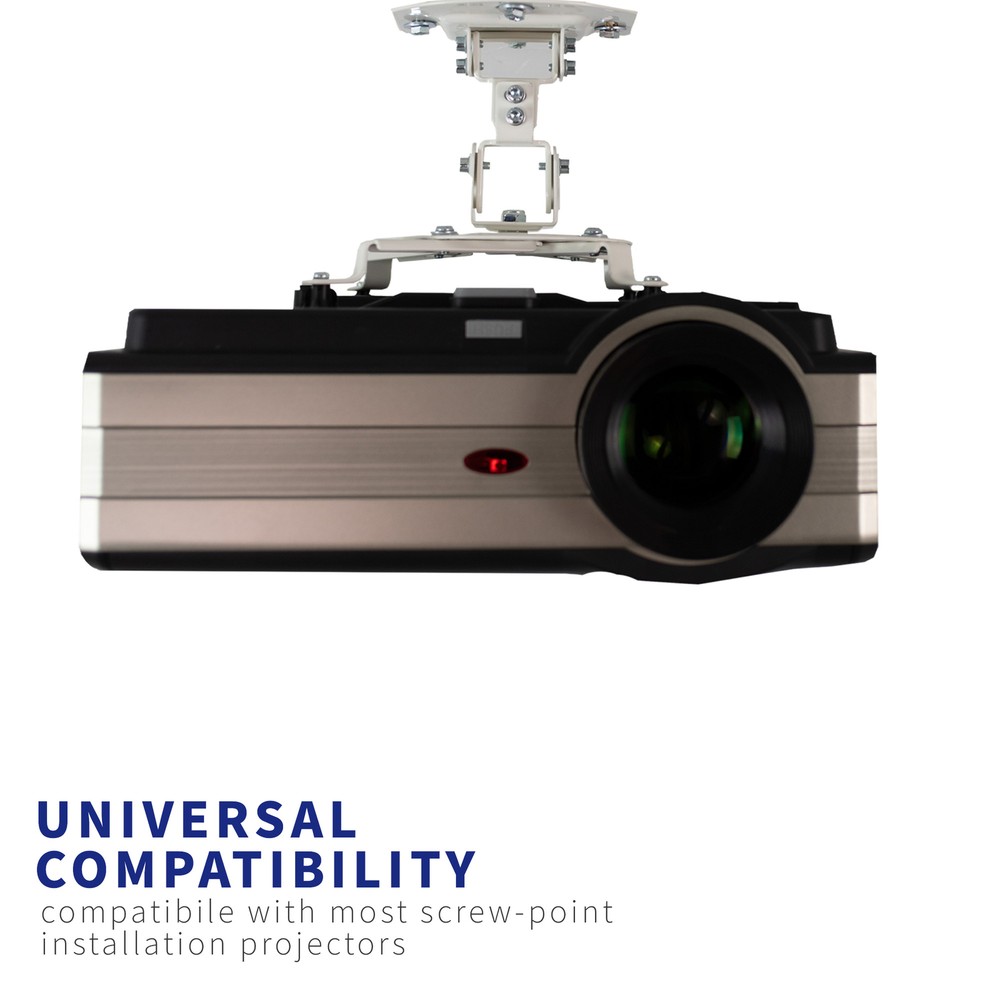 VIVO Universal Adjustable Ceiling Projector Theater Mount White | Extending Arms