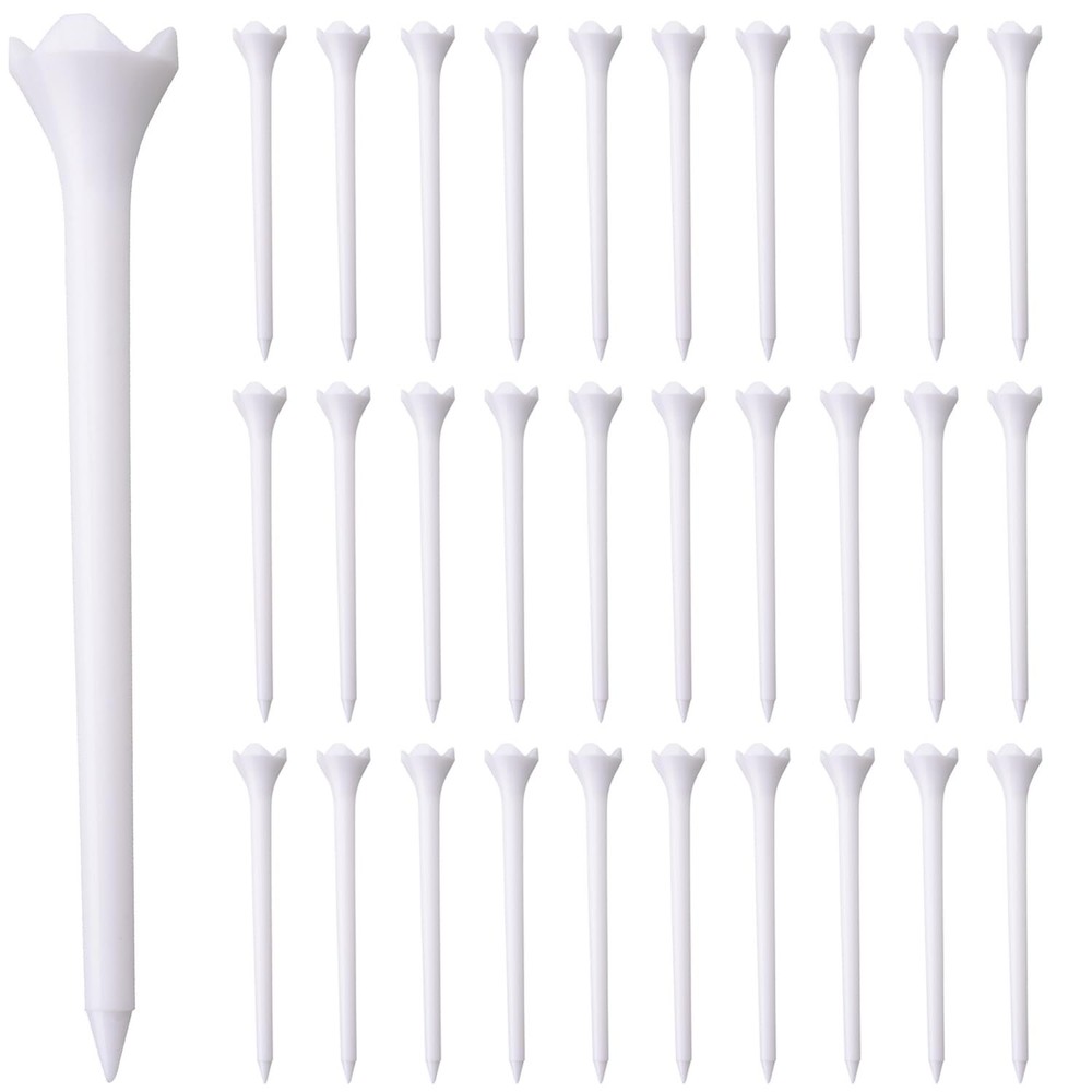 White Plastic Golf Tees, 100 Count, Golf Tees 3 1/4 Inch, Hampton Distribution