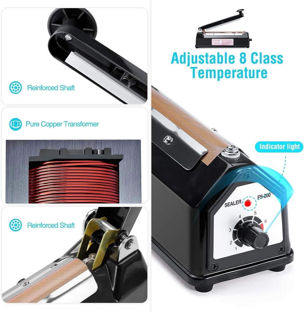 300 Watt Impulse Heat Sealer with Easy Operation for Various Plastic Materials