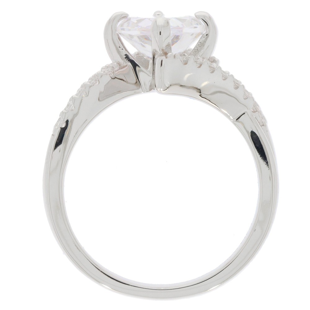 Sterling Silver Semi Mount Ring Setting Pear PE 12X8mm Bypass