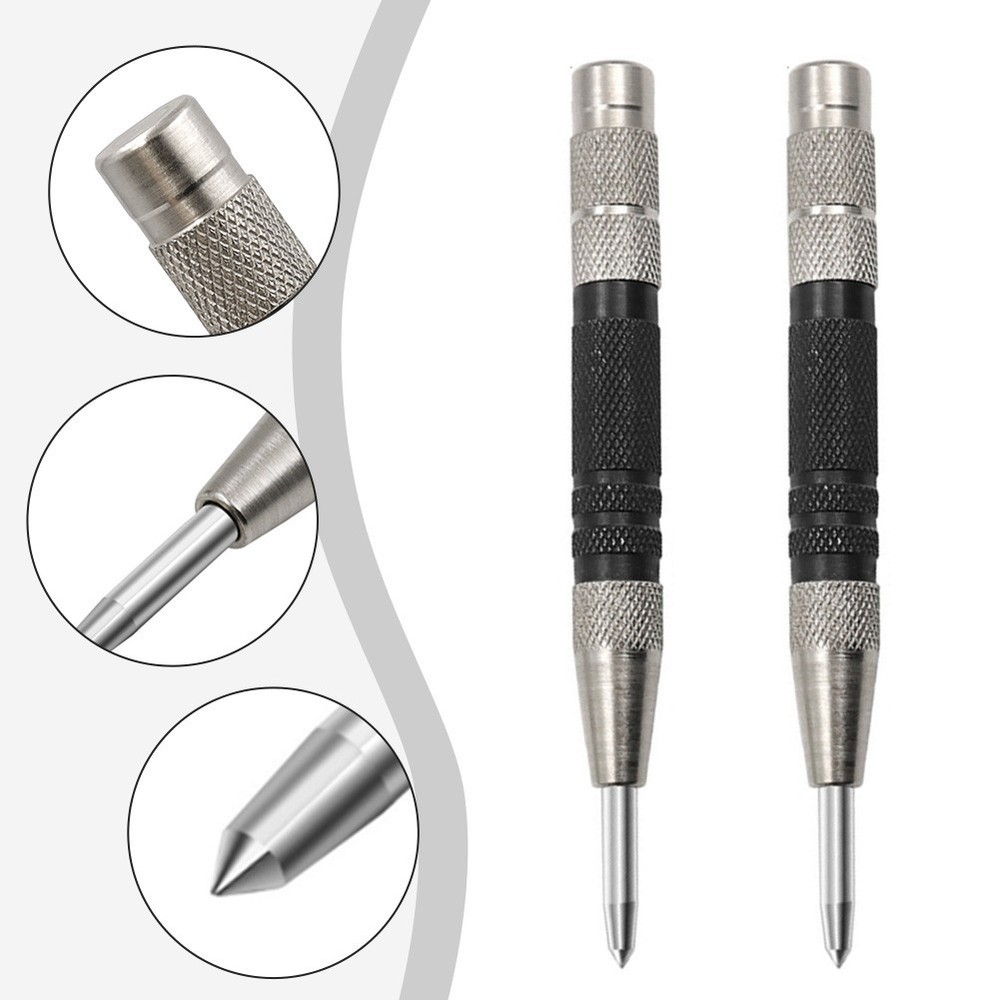 2PCS Adjustable Automatic Center Punch Tool for PRECISION Marking For Wood And