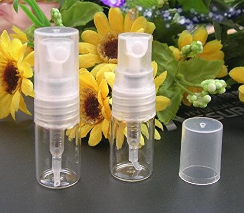 20 Pcs 2ml Mini Clear Glass Spray Bottles Empty Perfume Sample Bottles