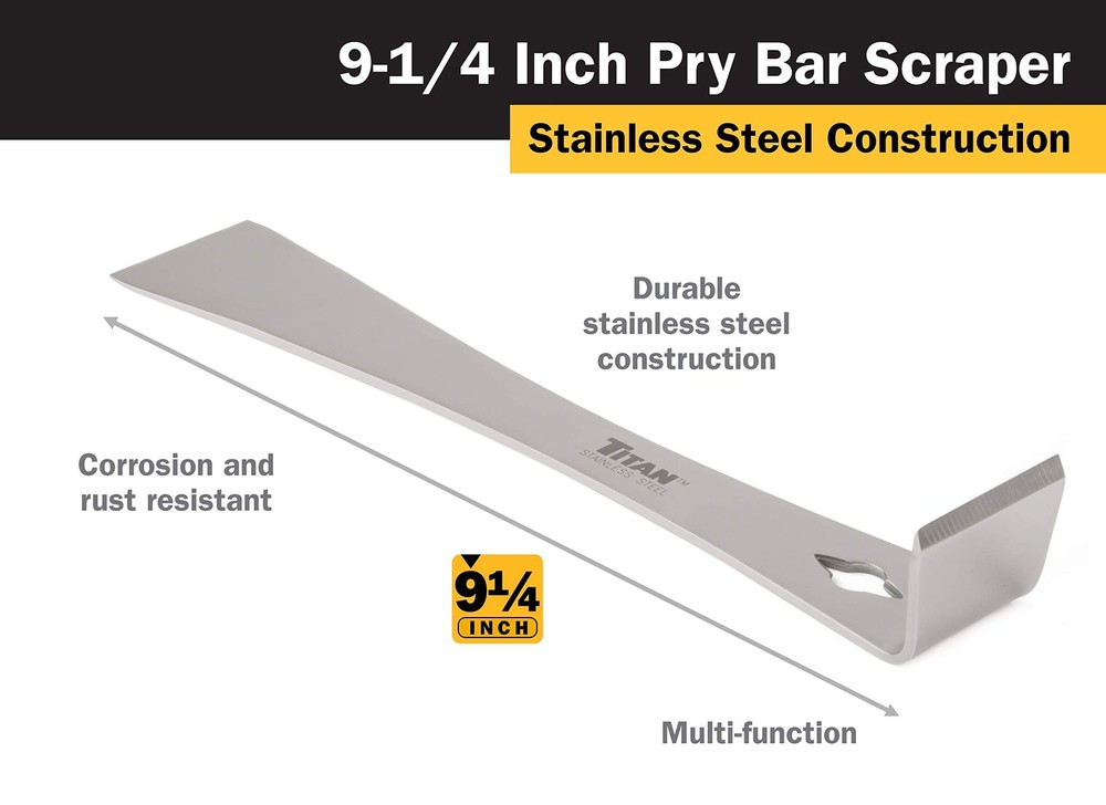 Versatile Stainless Steel Pry Bar with Nail Puller Scraper Edge for DIY Projects