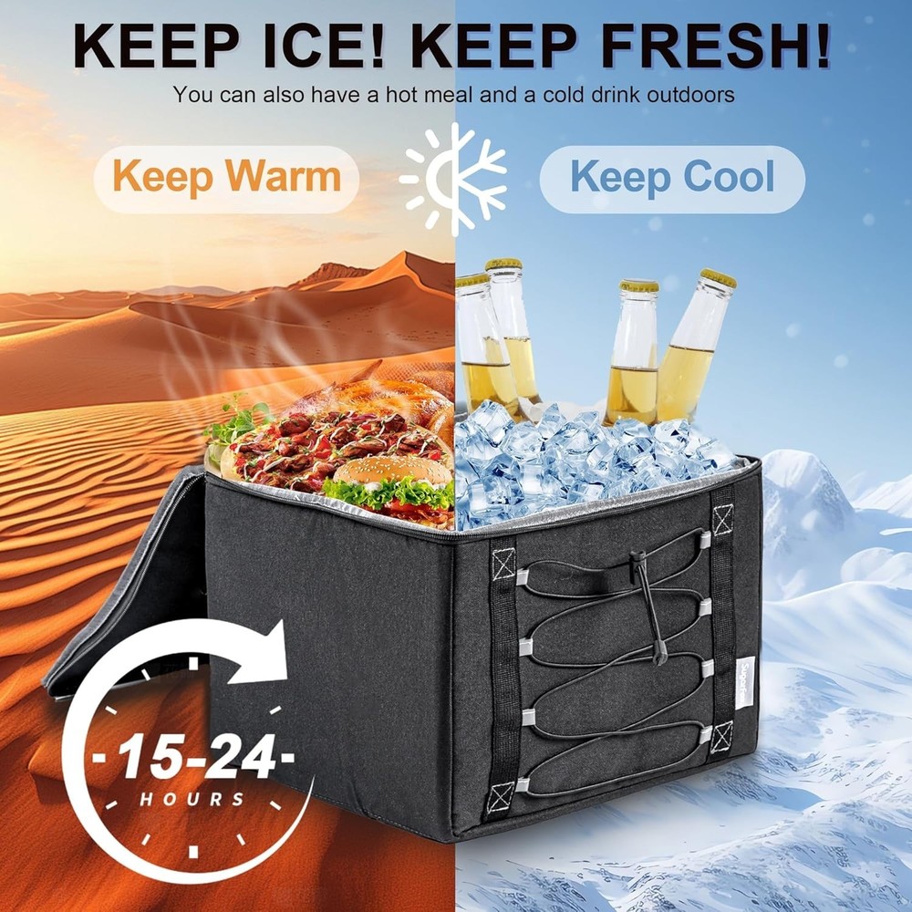 Space-Saving Trunk Organizer with 95L Capacity & Ice Pack for Stylish Drivers