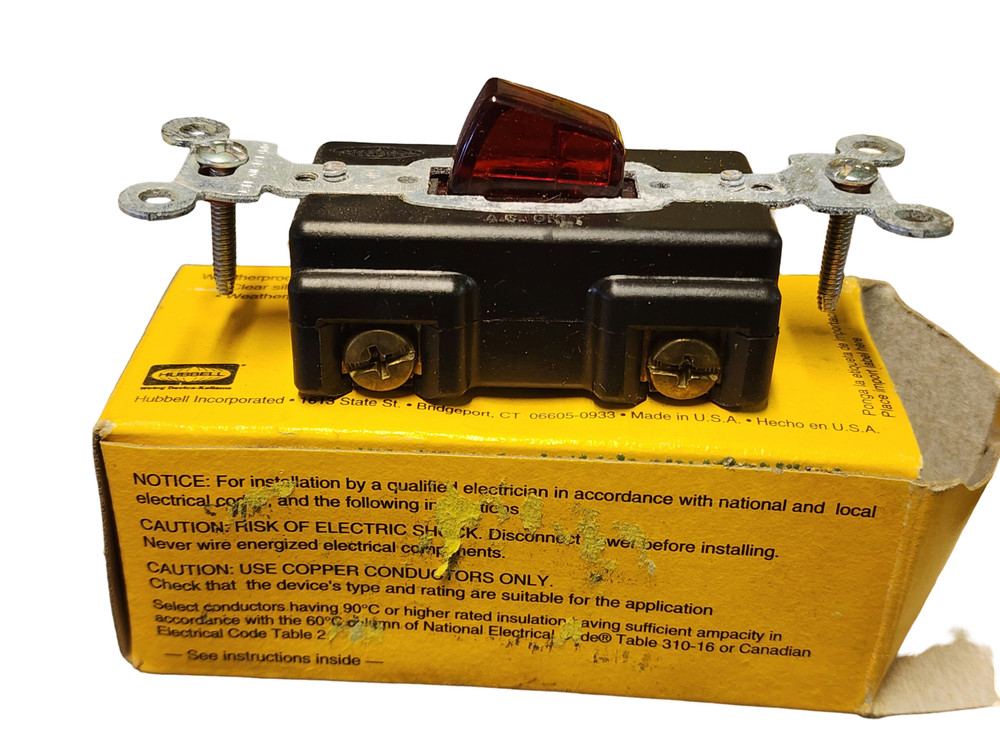 Hubbell Presswitch, Presswitch Plate and Metal Raceway Receptacle Boxes