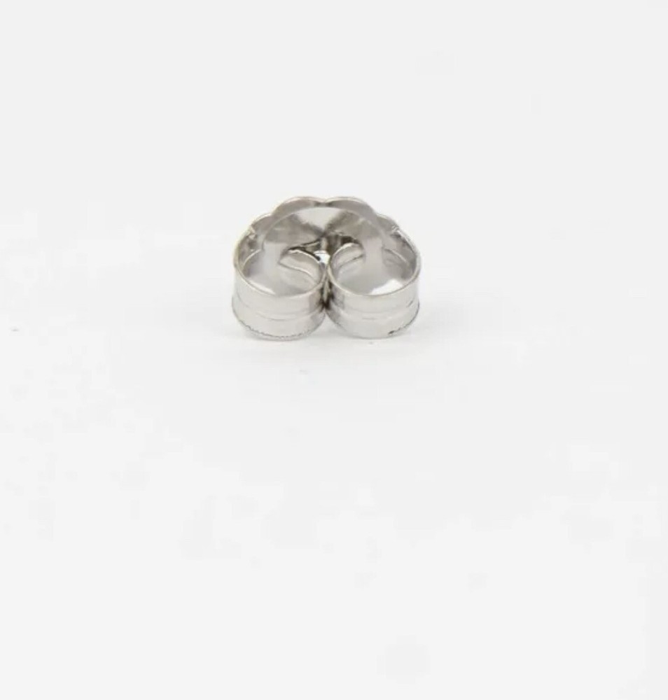 14K Solid White Gold Earring Butterfly Backing Medium 1 Pair Value $69.00