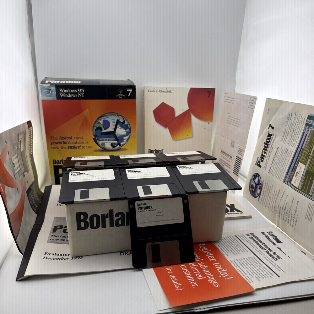 RARE Borland Paradox for Windows 95 & NT 3.1 Version 7