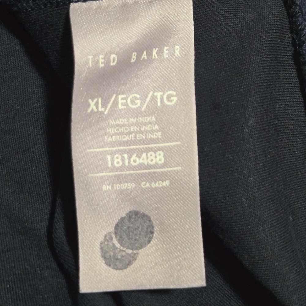 Ted Baker Mens Black Textured Quarter Zip Linstrom Pullover XL