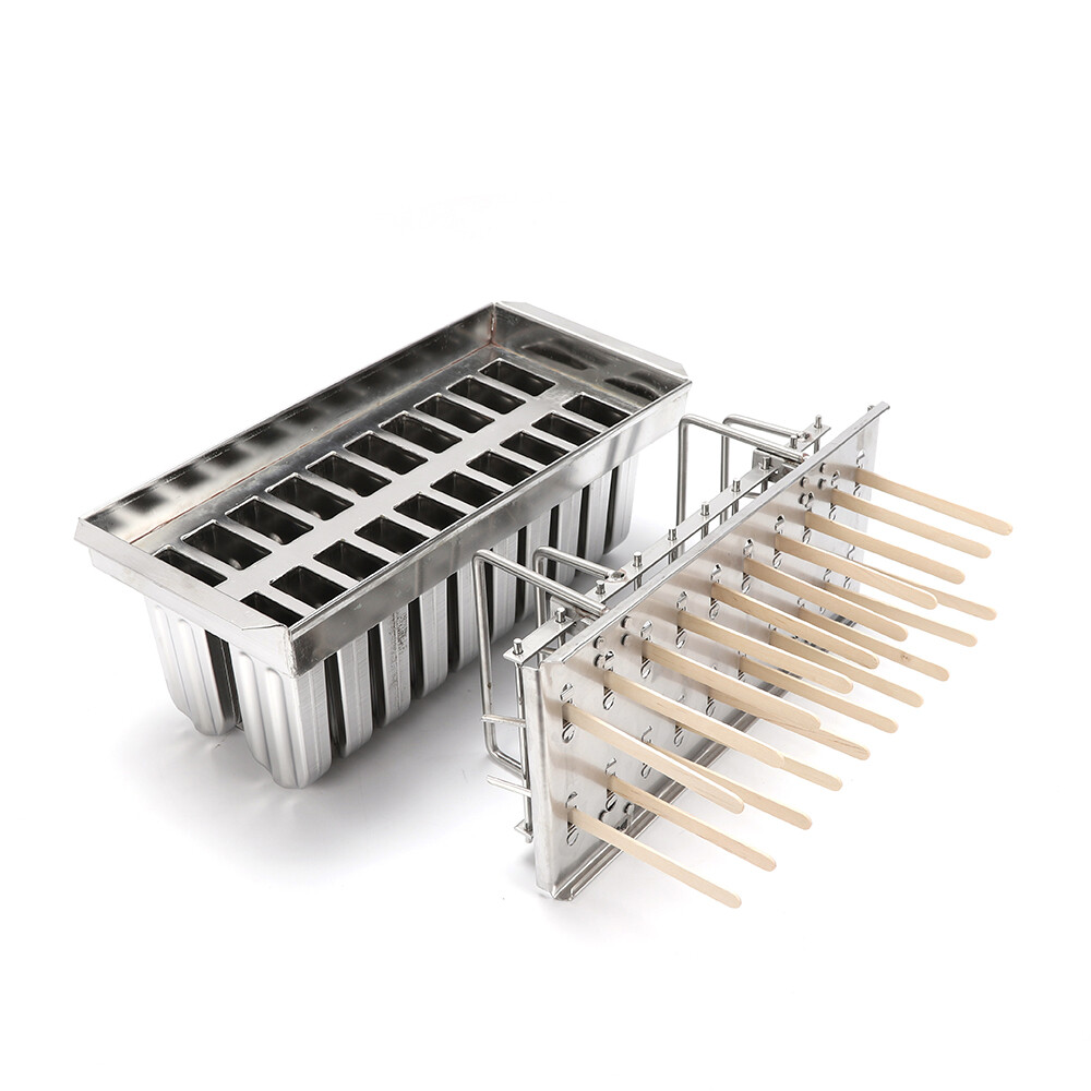 20x Stainless Steel Molds Ice Pop Lolly Popsicle Ice Cream Stick Holder Mold Top