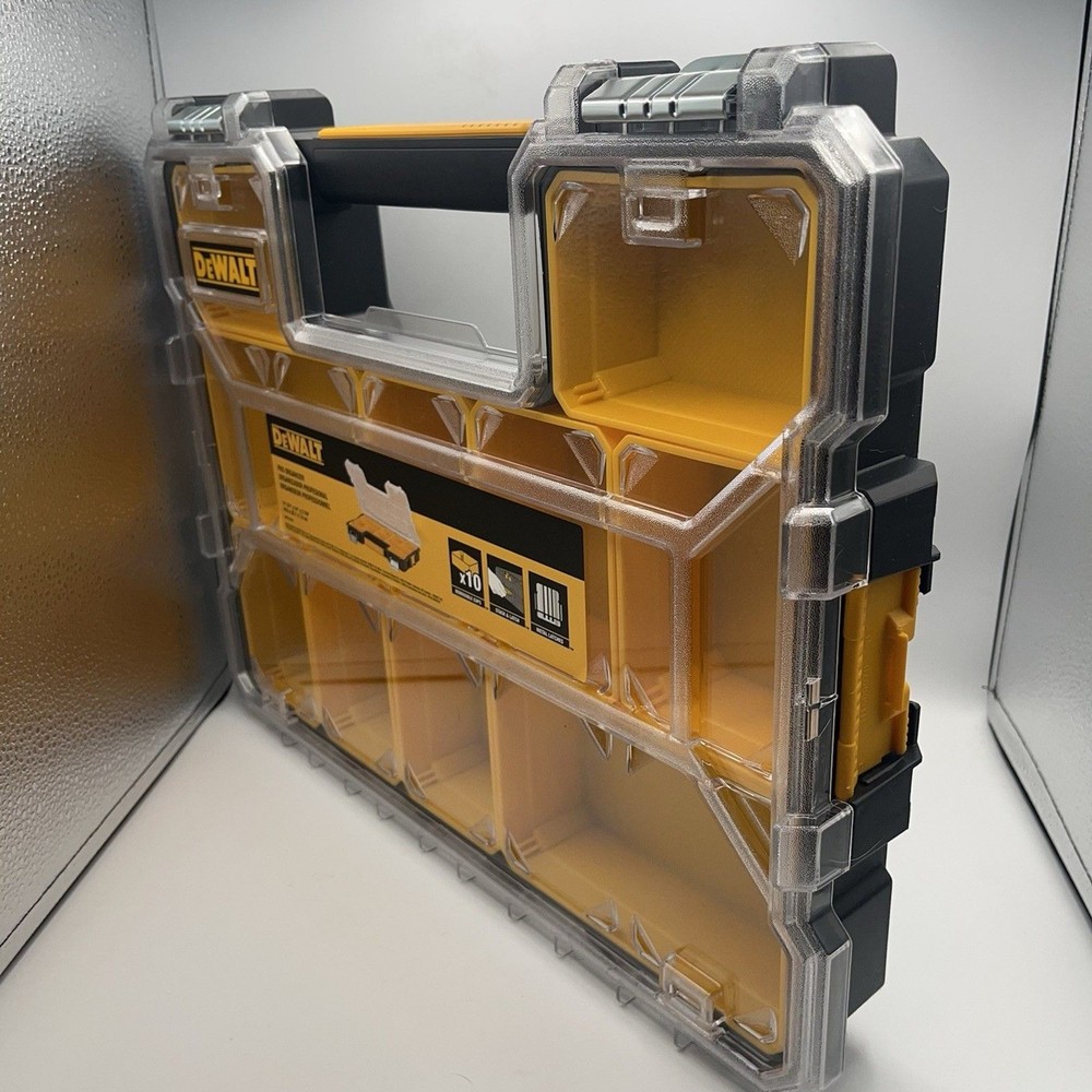 DEWALT SMALL PARTS TOOL STORAGE ORGANIZER STACKABLE REMOVEABLE 10-COMPARTMENT