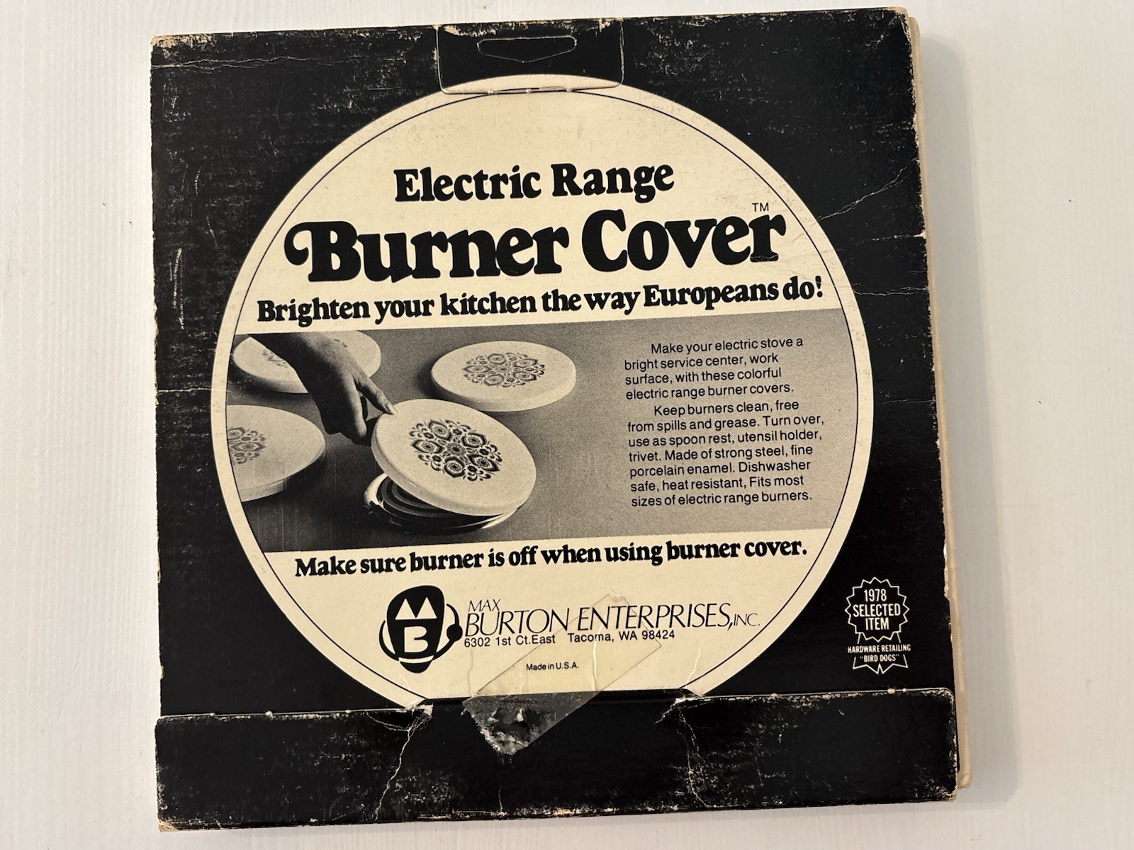 Vintage 1970’s Max Burton Butterfly Electric Range Stove Burner 8” Cover Enamel