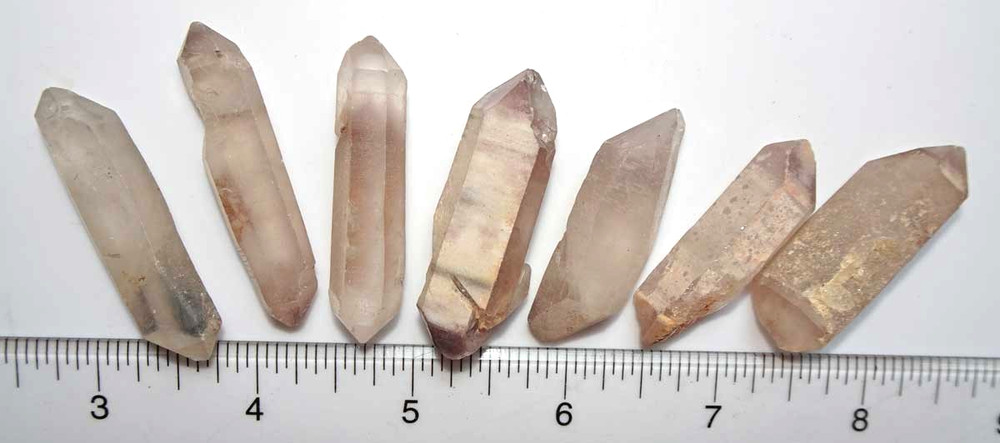 Lithium Quartz Rough - 7 Double Terminated Crystals -   Brazil  xt479