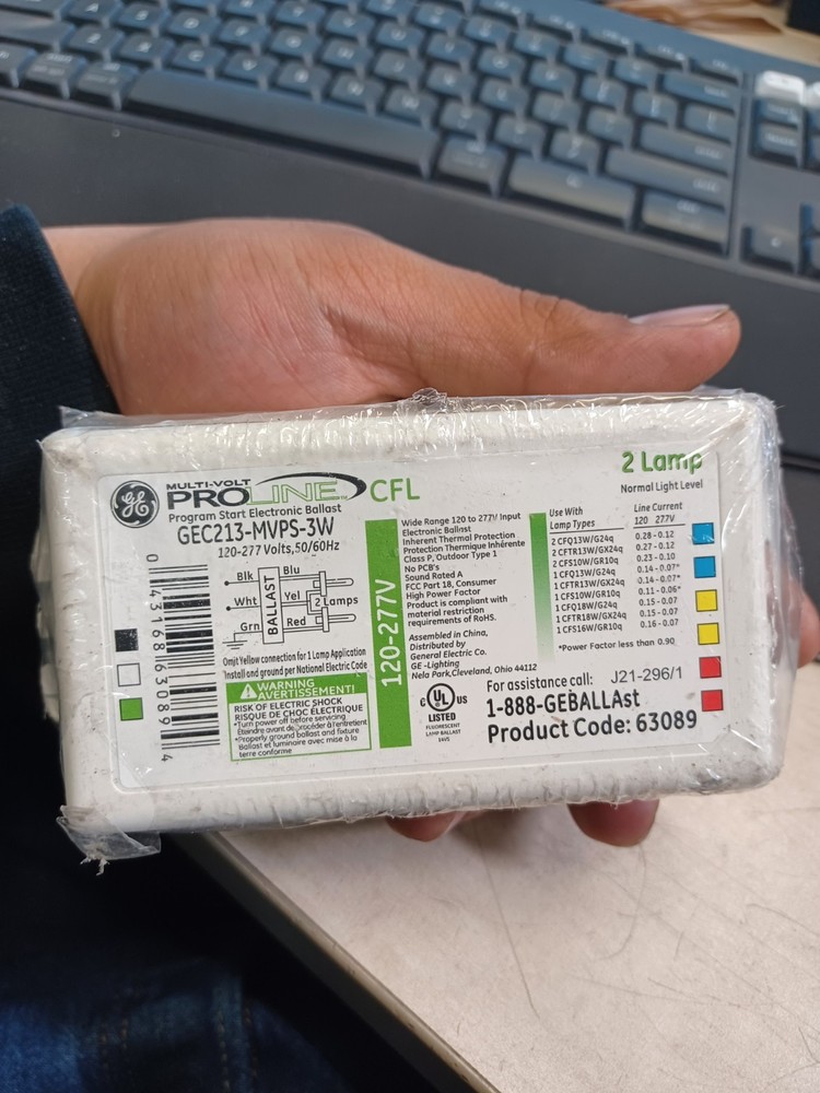GE Multi-Volt Proline CFL GEC213-MVPS-3W Program Start Electronic Ballast