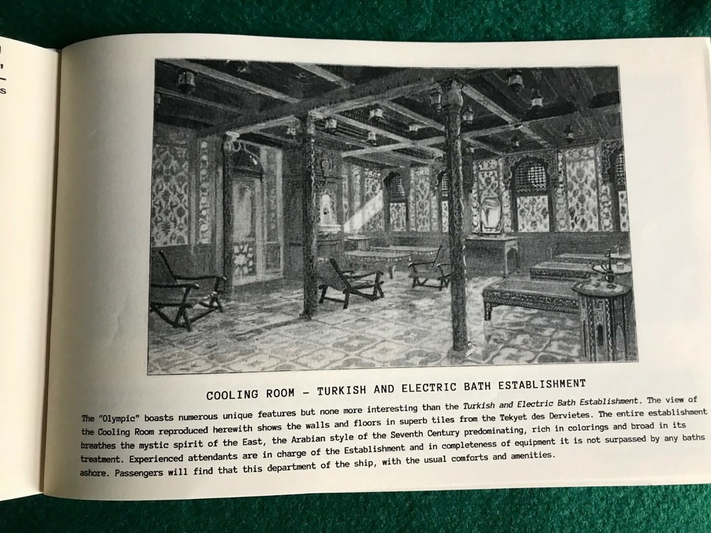 RMS OLYMPIC FIRST CLASS ACCOMMODATIONS BOOKLET 1911 REPLICA