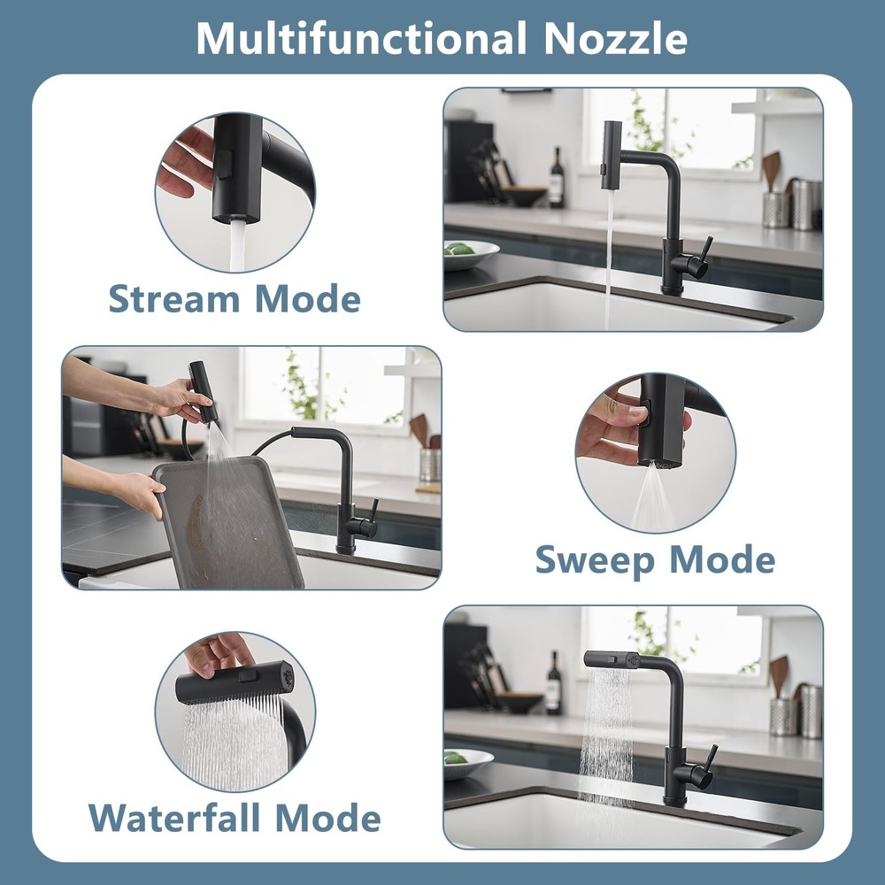 Upgrade Your Kitchen Sink - Matte Black Touchless Faucet Pull Down