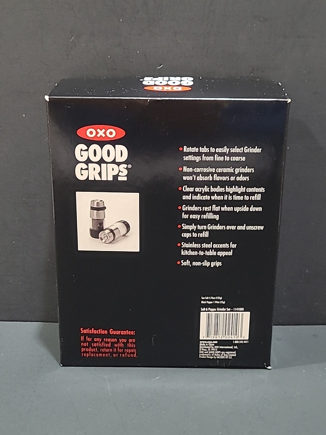 OXO Good Grips Stainless Steel Mess-Free Salt & Pepper Set New