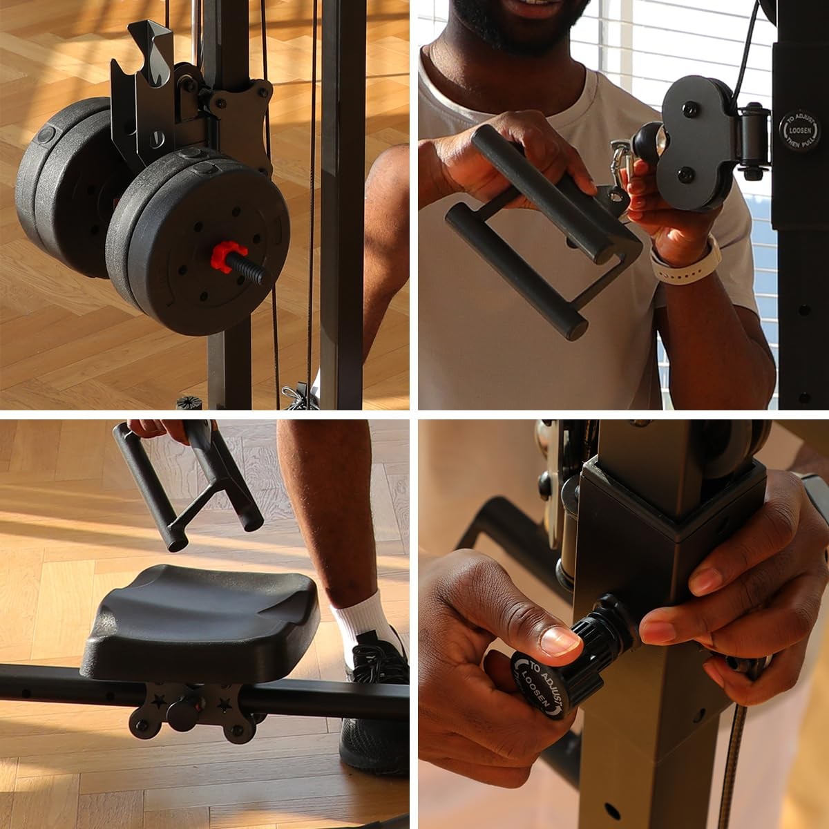 Cable Machine Home Gym CR63,330 Lbs Plates Loaded Cable Crossover,Functional