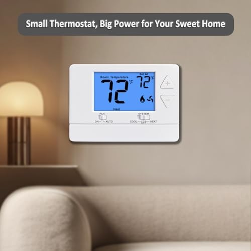 NonProgrammable Thermostat for House, Digital Energy-Saving Blue