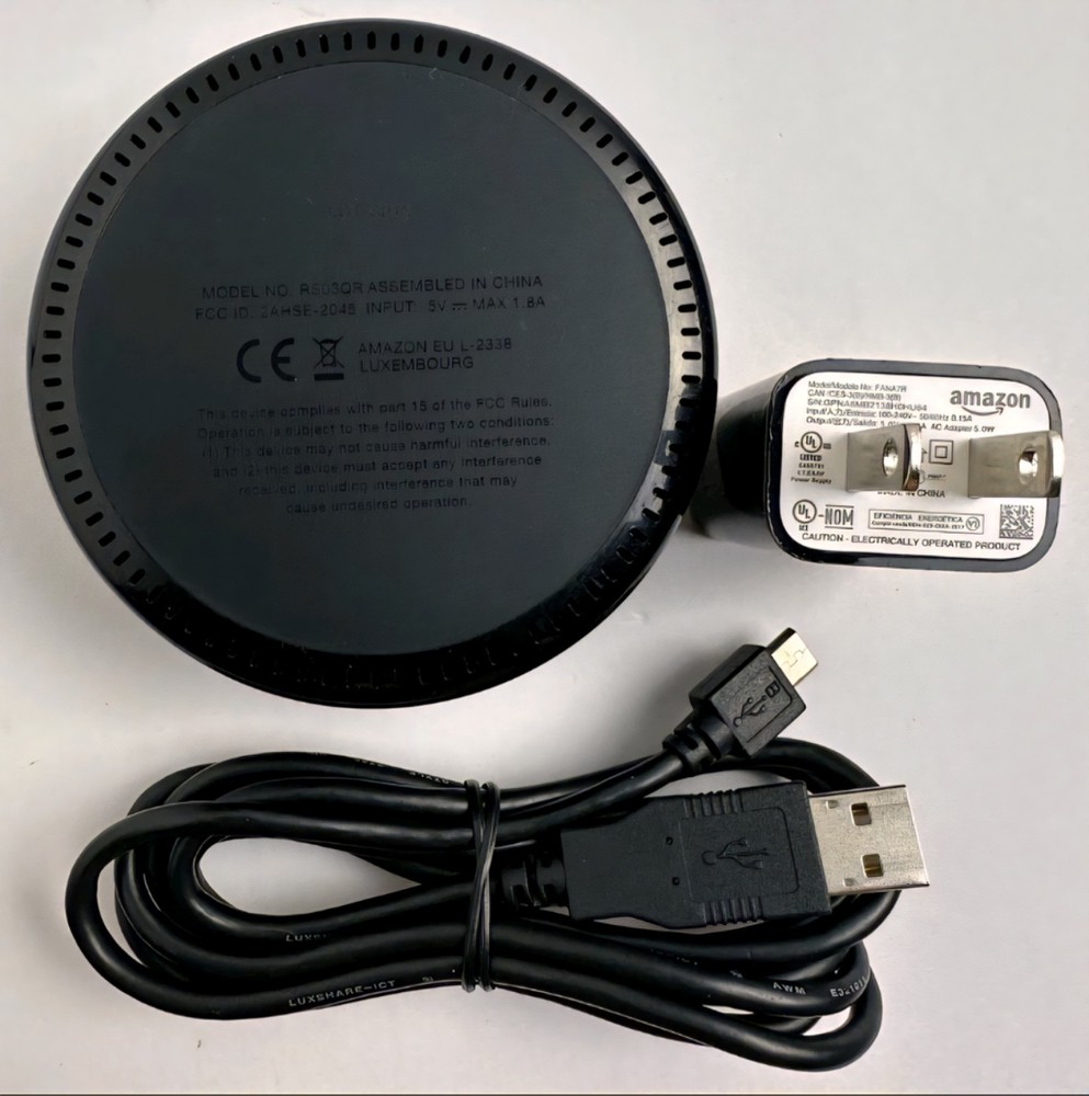 Amazon Echo Dot 2nd Gen Smart Speaker ( RS03QR ) W/ Power Adapter ( Tested )