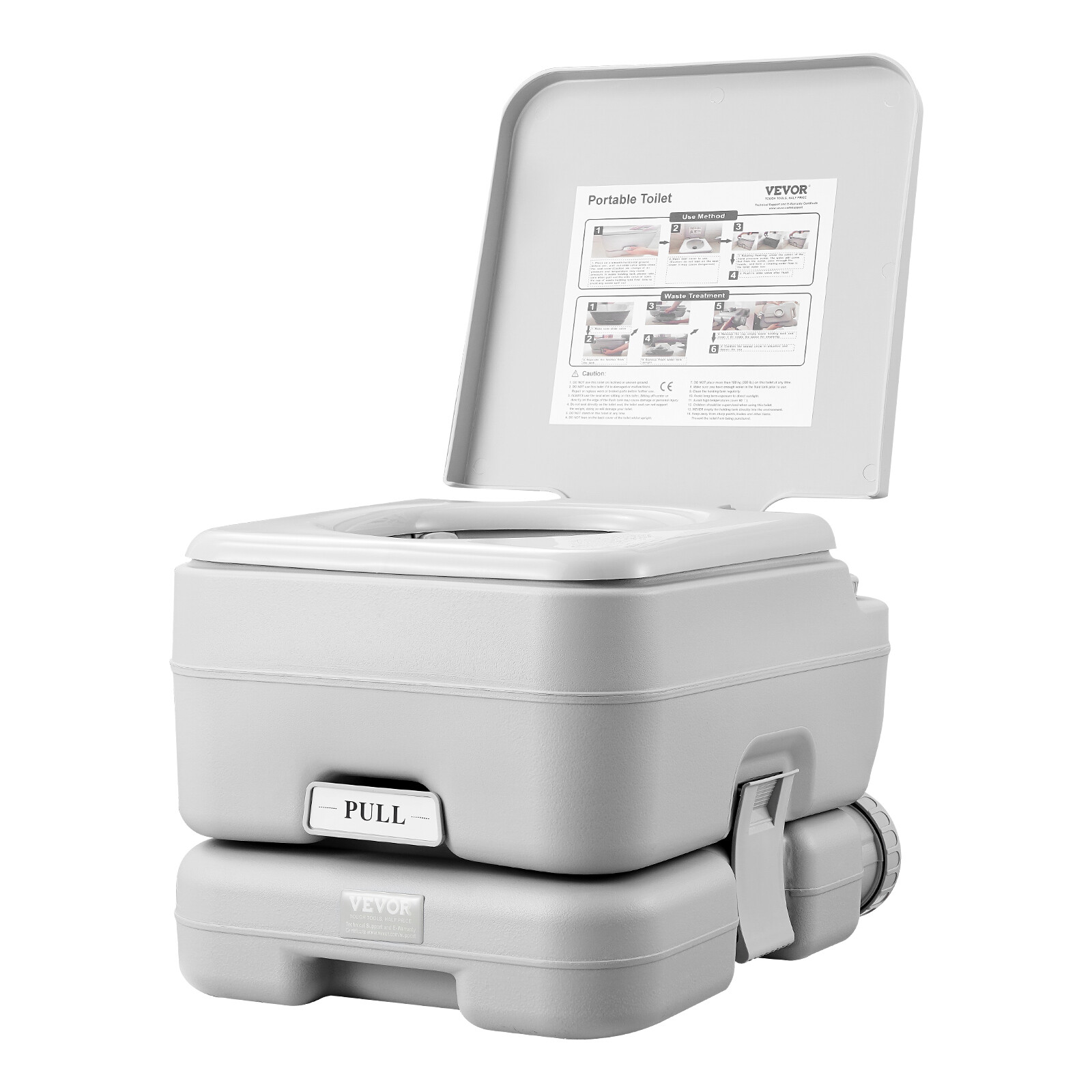 VEVOR Portable Toilet Flush Travel Camping 3.2 Gal Commode Potty Outdoor Indoor