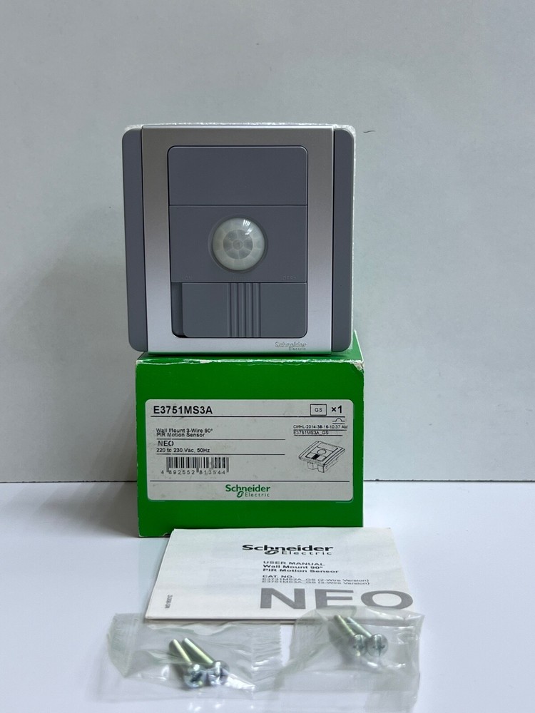 Schneider E3751MS3A Wall Mount 3-wire 90º PIR Motion Sensor E3751MS3A_GS