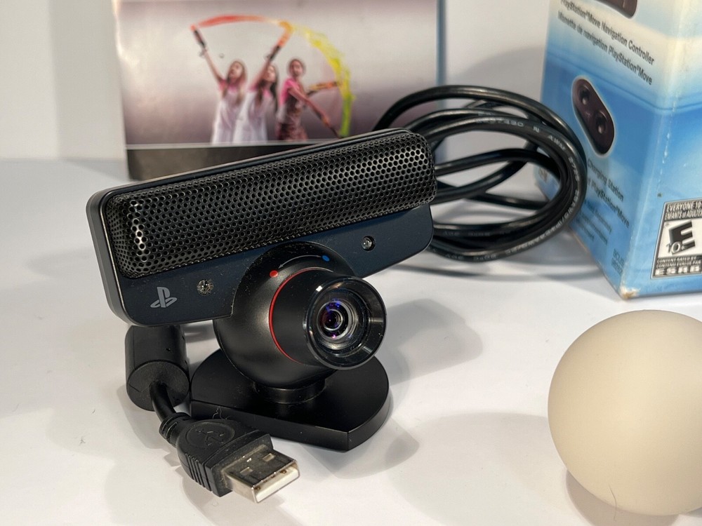 PS3 Playstation Move Bundle With Original Box - Controller, Camera, And Cable