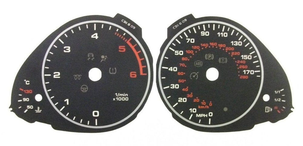 Lockwood Audi A5 BLACK Dial Conversion Kit C311