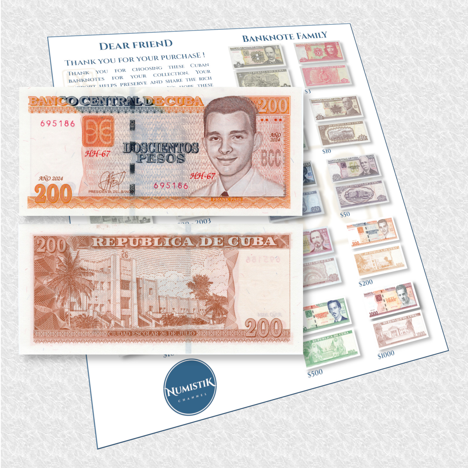 BCC - HIGH DENOMINATION - 200 pesos UNC Banknote and Free Banknote Family Guide