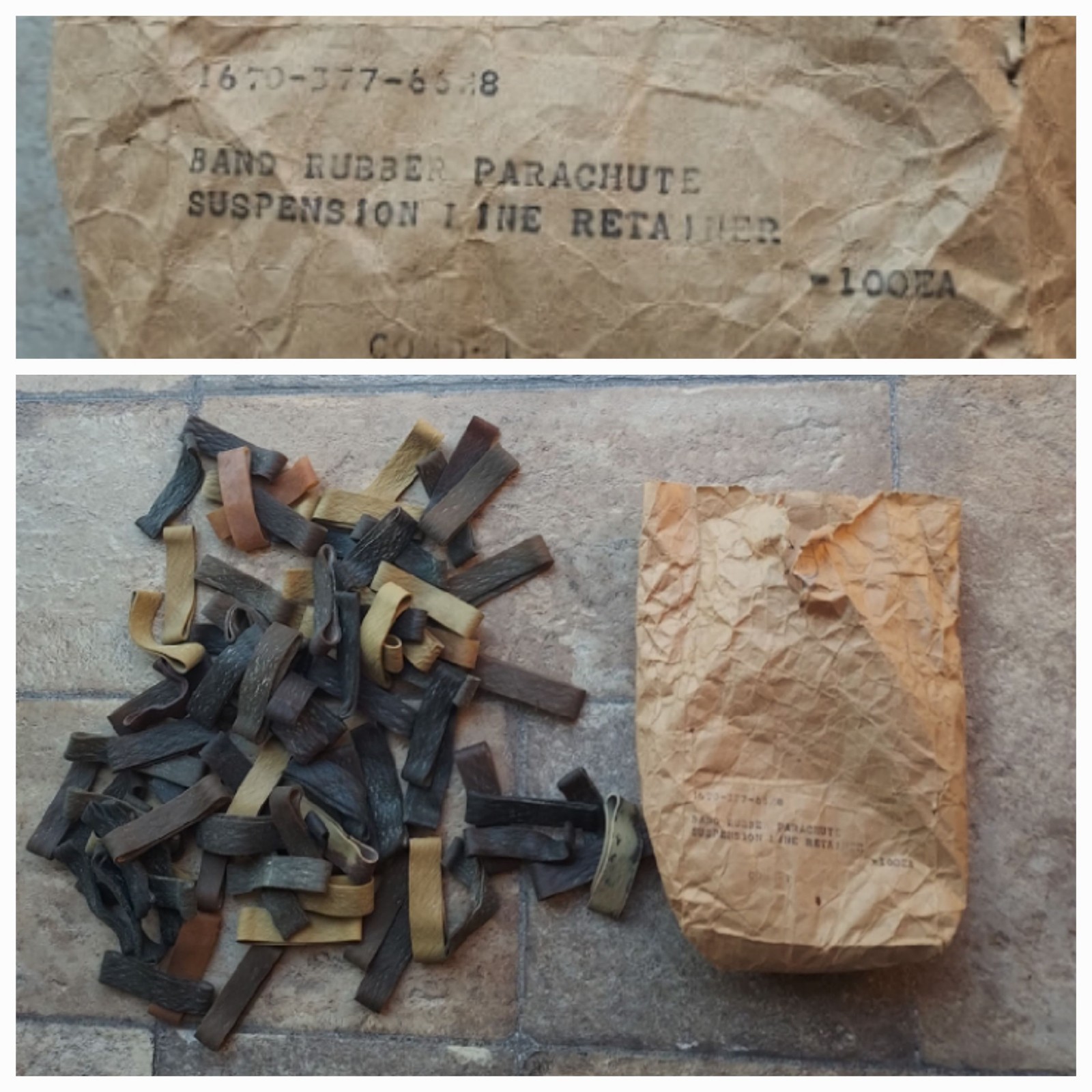 WW2 WWII / Korean War US Parachute Rubber Band Suspension Line Retainer