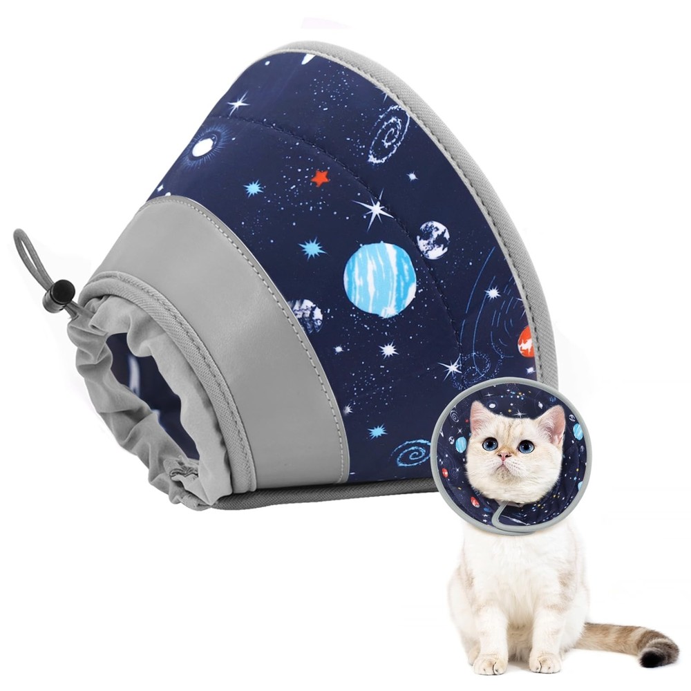 Soft Adjustable Cat Cone Collar - Lightweight Foldable Recovery Collar for Cats
