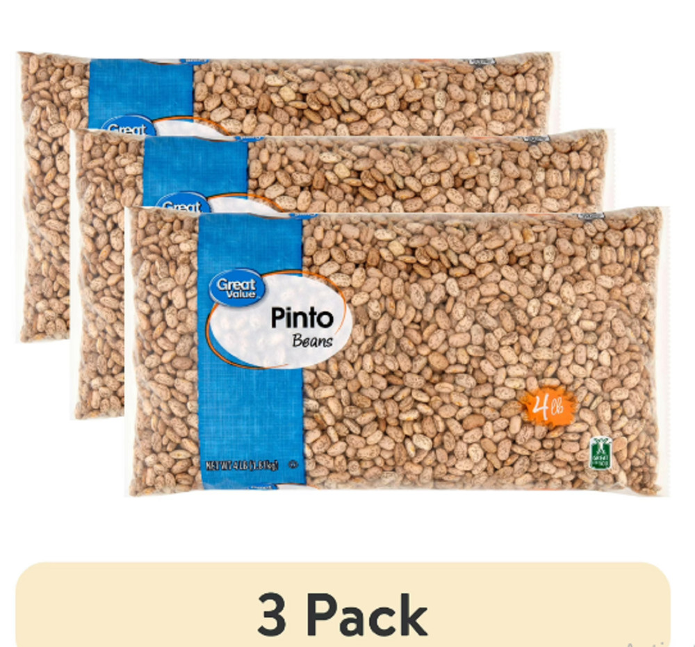 (3 pack) Great Value Pinto Beans, 4 lb
