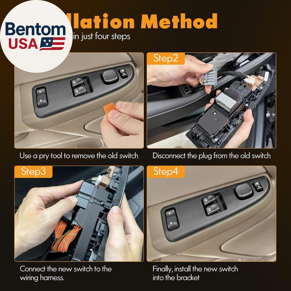 15883318 Front Driver Side Door Lock and Power Window Switch & Tan Bezel Assembl