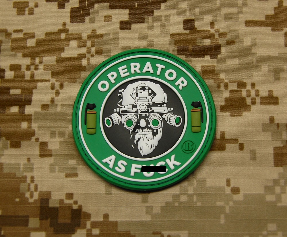Operator As F**k OAF Nation DEVGRU MARSOC Raiders 3D PVC Patch Grumpy Pencil