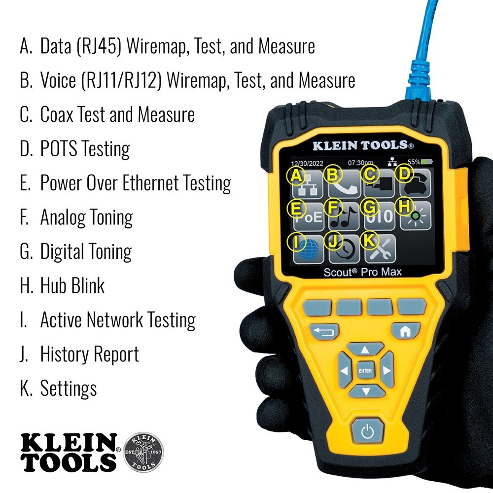 Klein Tools VDV501-770 Scout® Pro Max Network Cable Tester With Remote Set